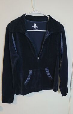 Women's Activology Navy Velour Zip Up Jacket Size PM